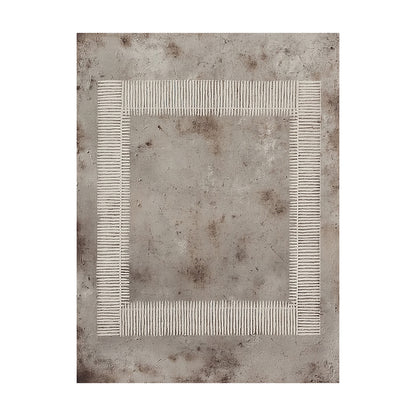 Gray Abstract Art Plaster Textured Woven Line Frame Retro Industrial Minimalist Wall Decor AURA593