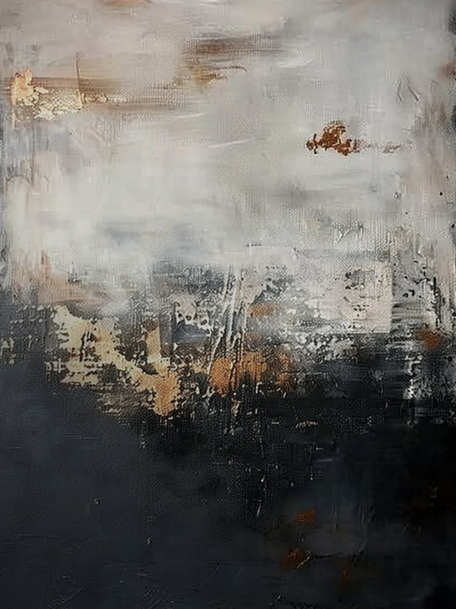 Modern Abstract Wall Art Beige Black Gold Living Room Home Decor Canvas Painting AURA196