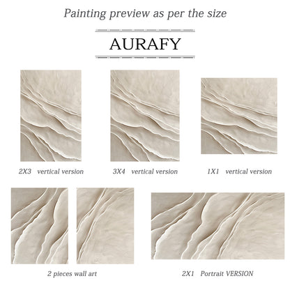 Modern 3D Textured Beige Painting for Living Room Wall Decor AURA294