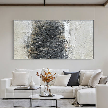 Wabi Sabi Abstract Wall Art Beige Black Textured Home Decor AURA219