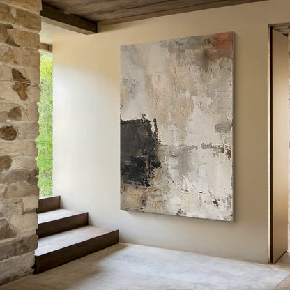 Quiet Patina-Beige Abstract Wall Art Field-AURA134