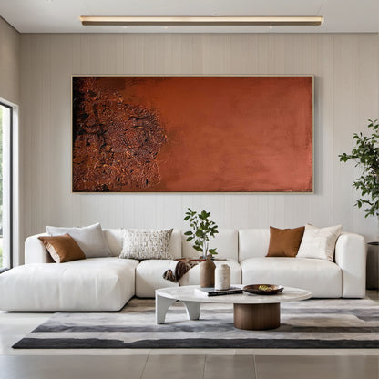 Wabi Sabi Red Textured Abstract Wall Art Living Room Decor AURA222