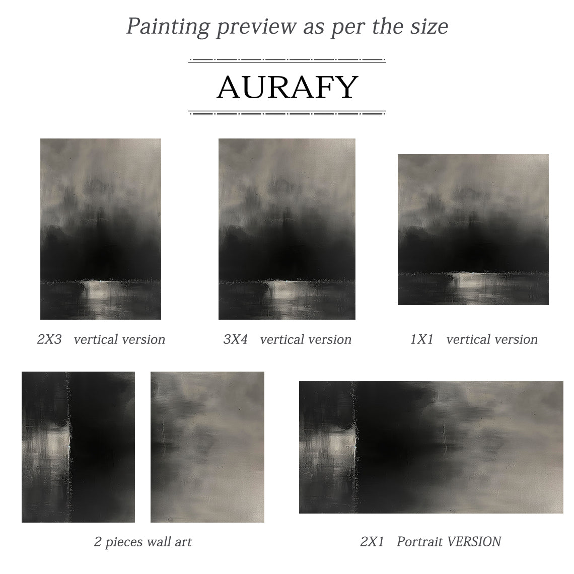 Black General Abstract Wall Art for Modern Living Room Decor AURA297