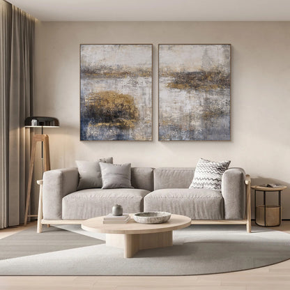Modern Beige Brown Ceramic Vases Abstract Wall Art Decor Set -AURA180