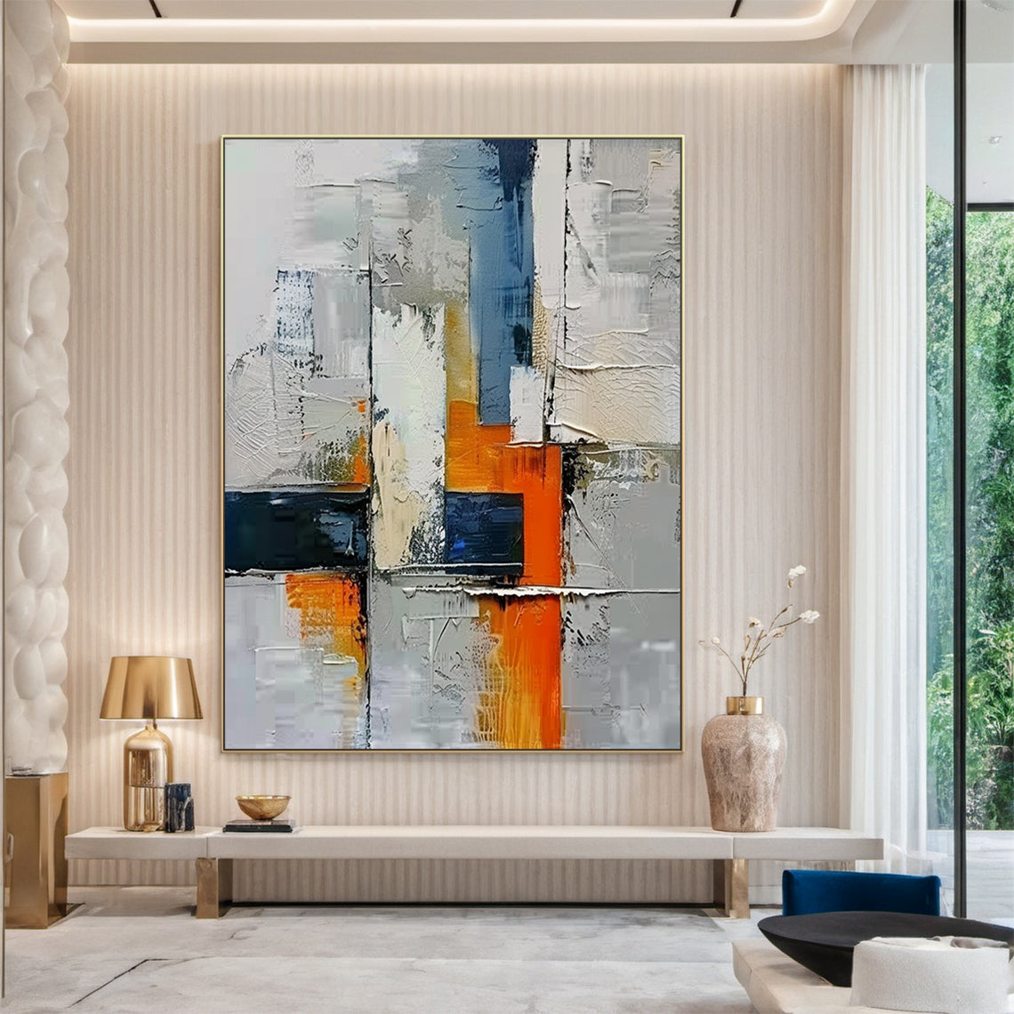 Silent Structure-Gray Abstract Geometry Art-AURA113