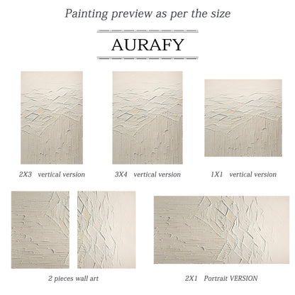 Beige Abstract Art Thick Impasto High-Relief Tactile Sculpted Minimalist Luxe AurafyArt Wall Decor AURA501