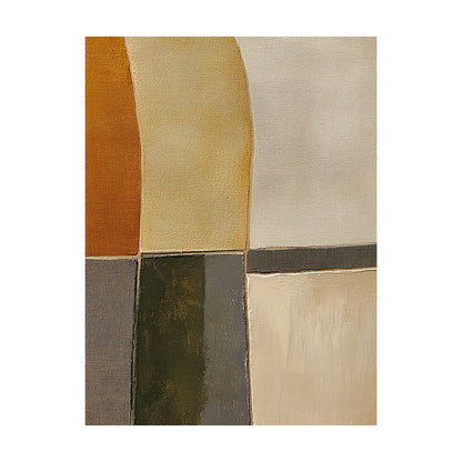 Brown Abstract Art Textured Canvas Thick Brushstrokes Earthy Tones Geometric Shapes Modern Organic AURA620
