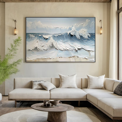 Azure Tides-Blue & White 3D Textured-AURA059