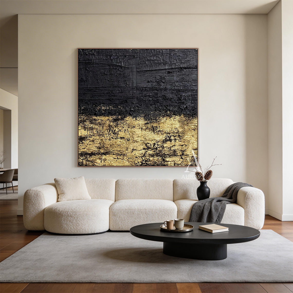 Black General Abstract Wall Art for Modern Home Office Decor AURA259