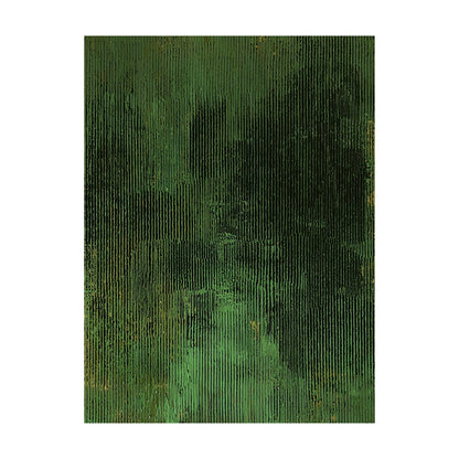 3D Textured Green Abstract Painting Sculpted Tactile High-Relief Surface Dark Gold Accents AURA466