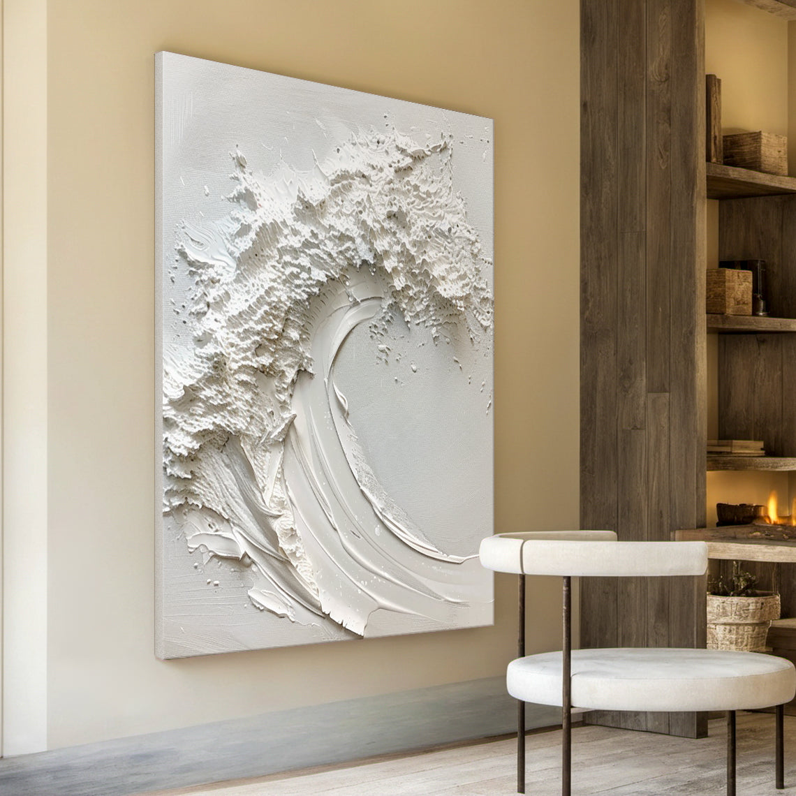 Pure Tide-White Waves & Sky 3D Touch Art-AURA118