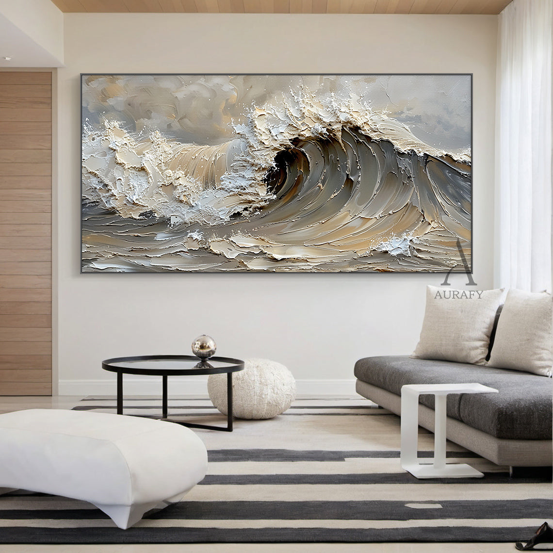 Gray Coastal Sea Beach Towel All-Season Stylish Home Decor Piece AURA324