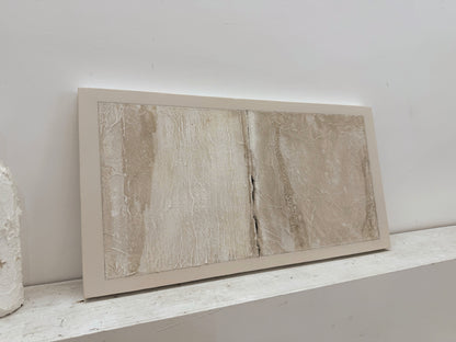 Wabi-Sabi Beige Plaster Textured Japandi Minimalist Abstract Tactile High-Relief Neutral Canvas Wall Artwork AURA740