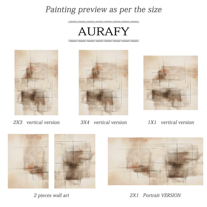 Beige General Abstract Wall Art for Home Living Room Decor AURA376
