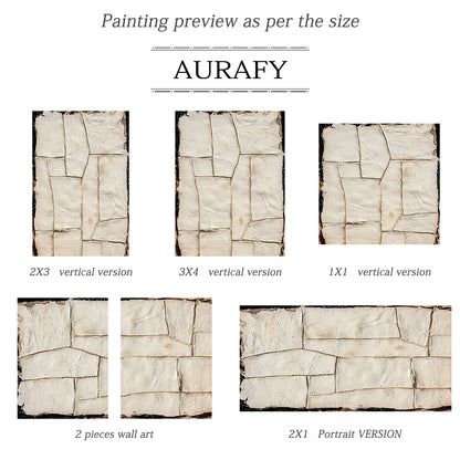 Beige 3D Textured Painting for Modern Living Room Home Decor AURA363
