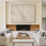 Swirling Textural Canvas-Warm Cream Tones-AURA049