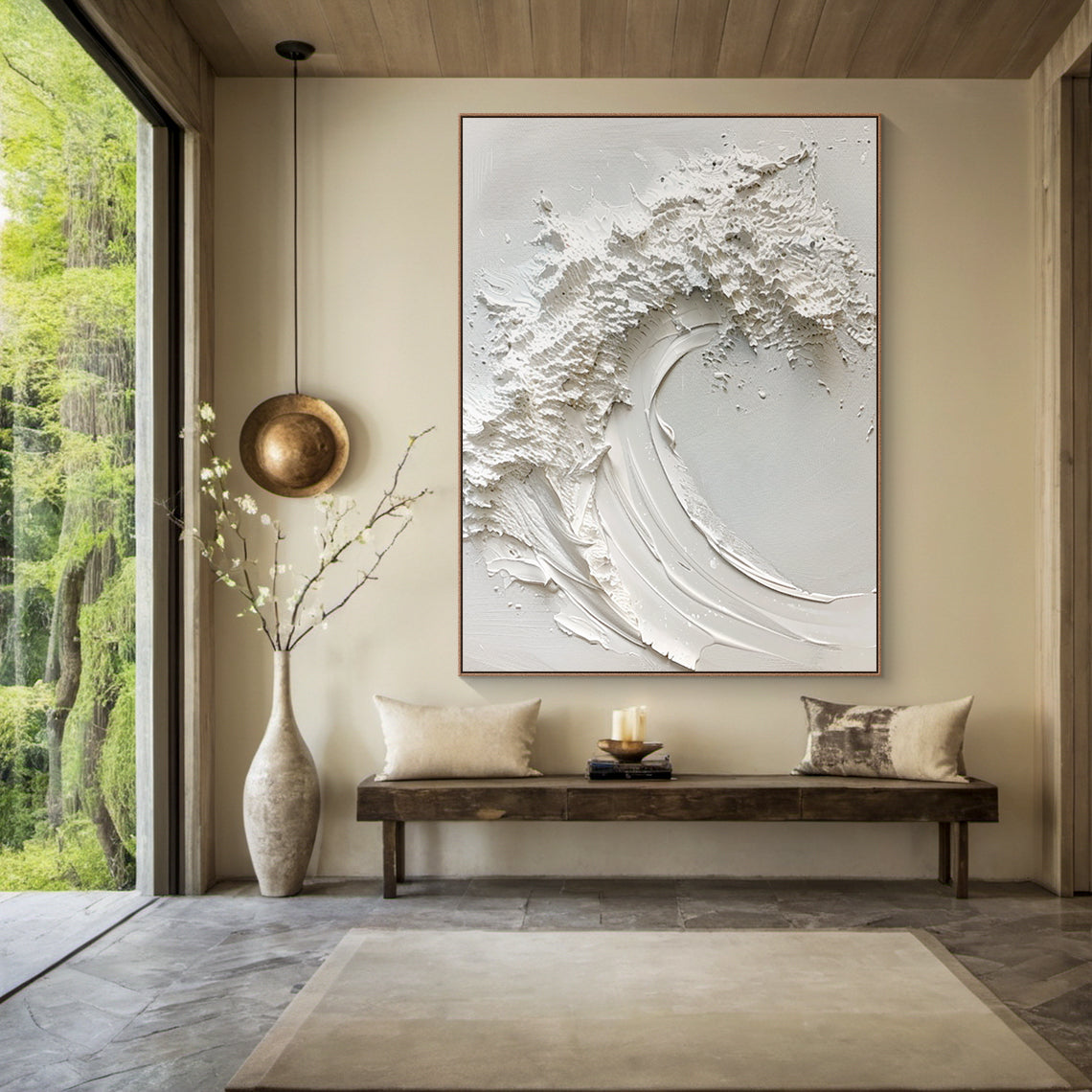 Pure Tide-White Waves & Sky 3D Touch Art-AURA118