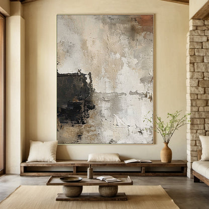 Quiet Patina-Beige Abstract Wall Art Field-AURA134