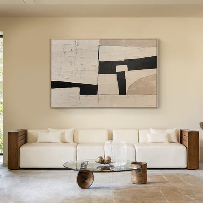Silent Geometry-Black & Beige Spatial Field-AURA110
