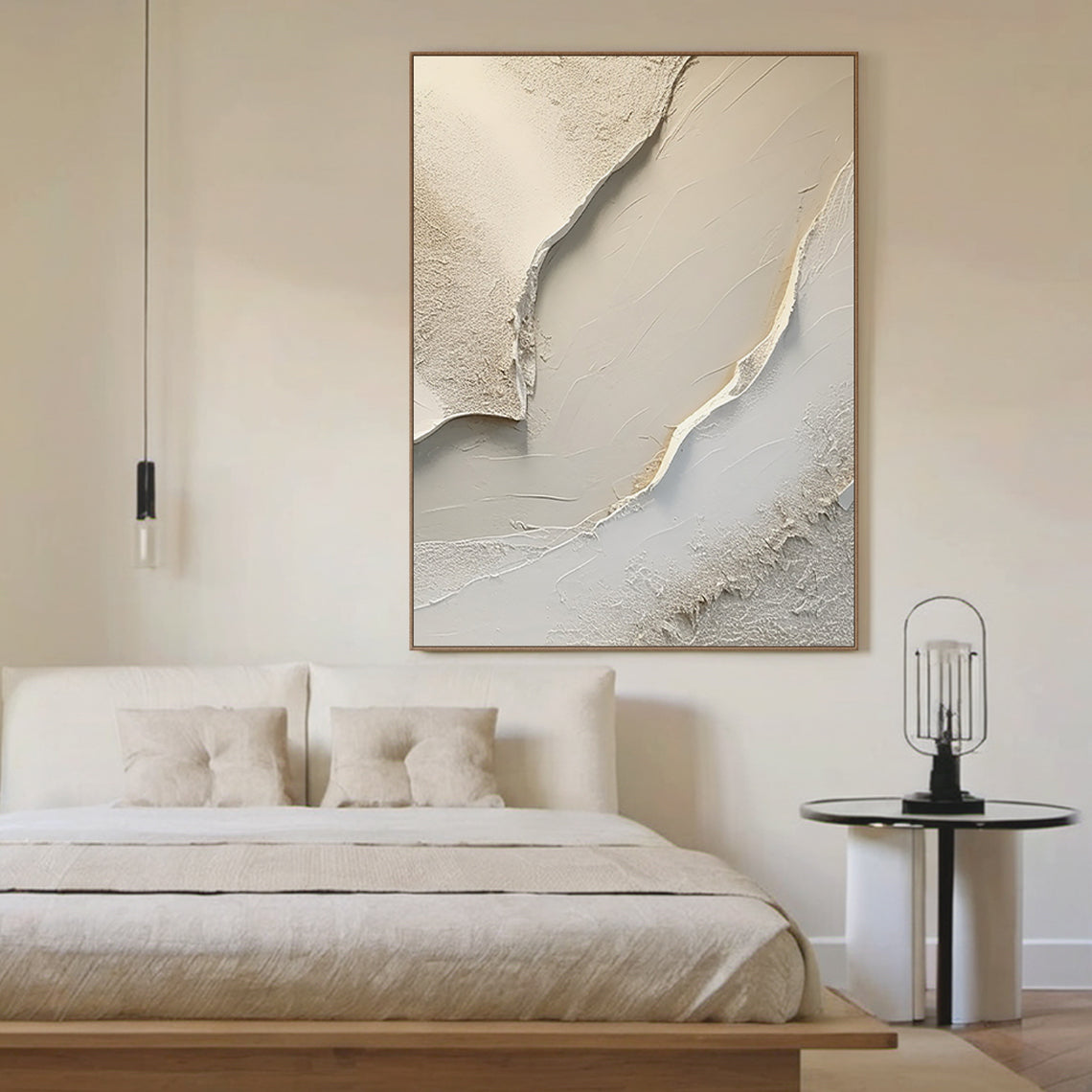 Abstract Earth Texture Wall Art-Soft Sand Tones-AURA010