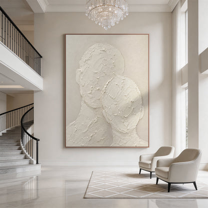 Wabi Sabi Beige 3D Textured Abstract Figurative Japandi Minimalist Knife Stroke Plaster Canvas Wall Art AURA704