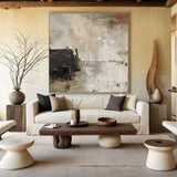 Quiet Patina-Beige Abstract Wall Art Field-AURA134