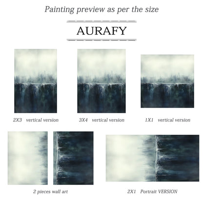 General Abstract Beige Blue Wall Art for Modern Home Decor AURA348