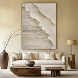 Gentle Tide-Beige Wave Texture Field-AURA148