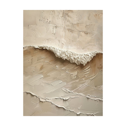 Beige Minimalist Sea Texture Wall Art - AURA677