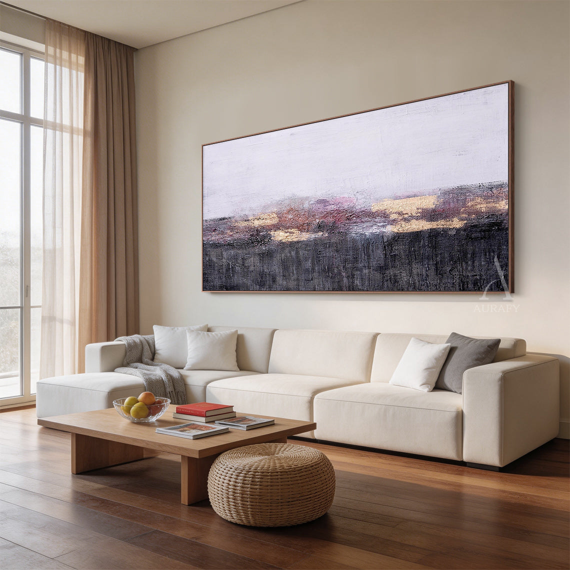 Abstract Black Gray Wall Art for Modern Home Decor AURA262