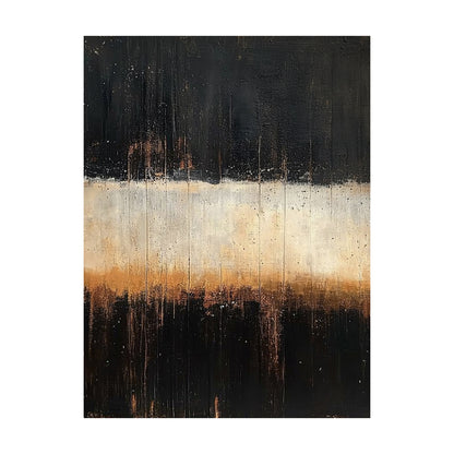 Abstract Black Beige Speckled Knife Strokes Vertical Tactile Canvas Art Minimalist Luxe AURA608