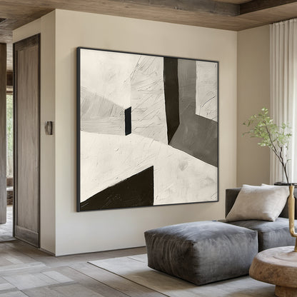 Silent Geometry-Black & Beige Spatial Field-AURA107