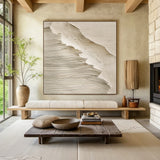 Gentle Tide-Beige Wave Texture Field-AURA148