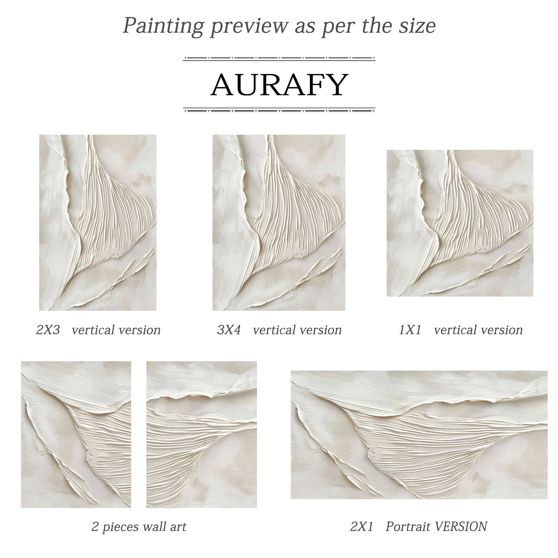 Modern Beige 3D Textured Painting Living Room Wall Decor Art AURA293