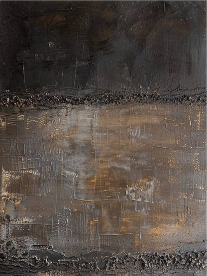 Wabi Sabi Brown Gray Abstract Textured Living Room Wall Art AURA212