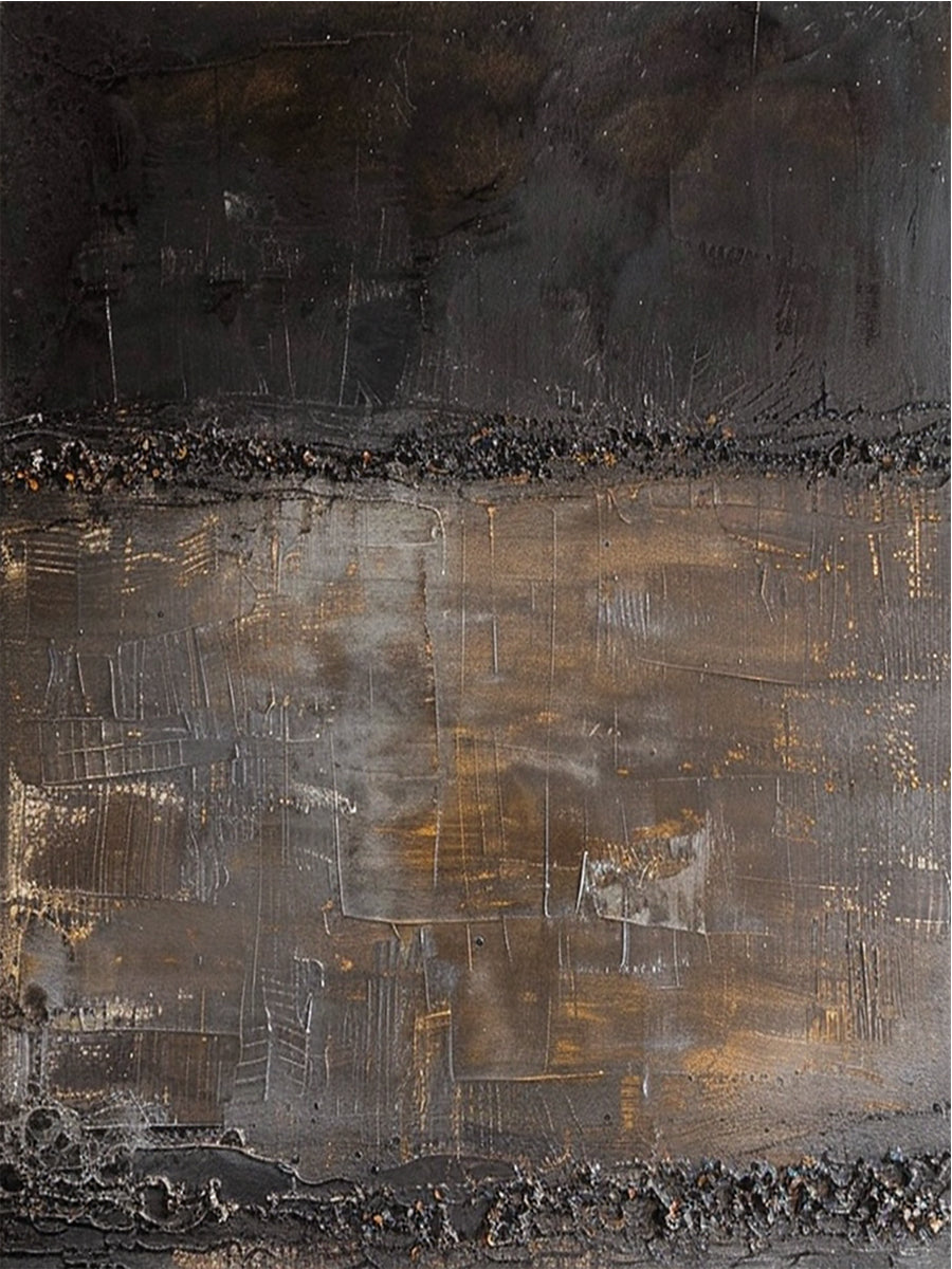Wabi Sabi Brown Gray Abstract Textured Living Room Wall Art AURA212