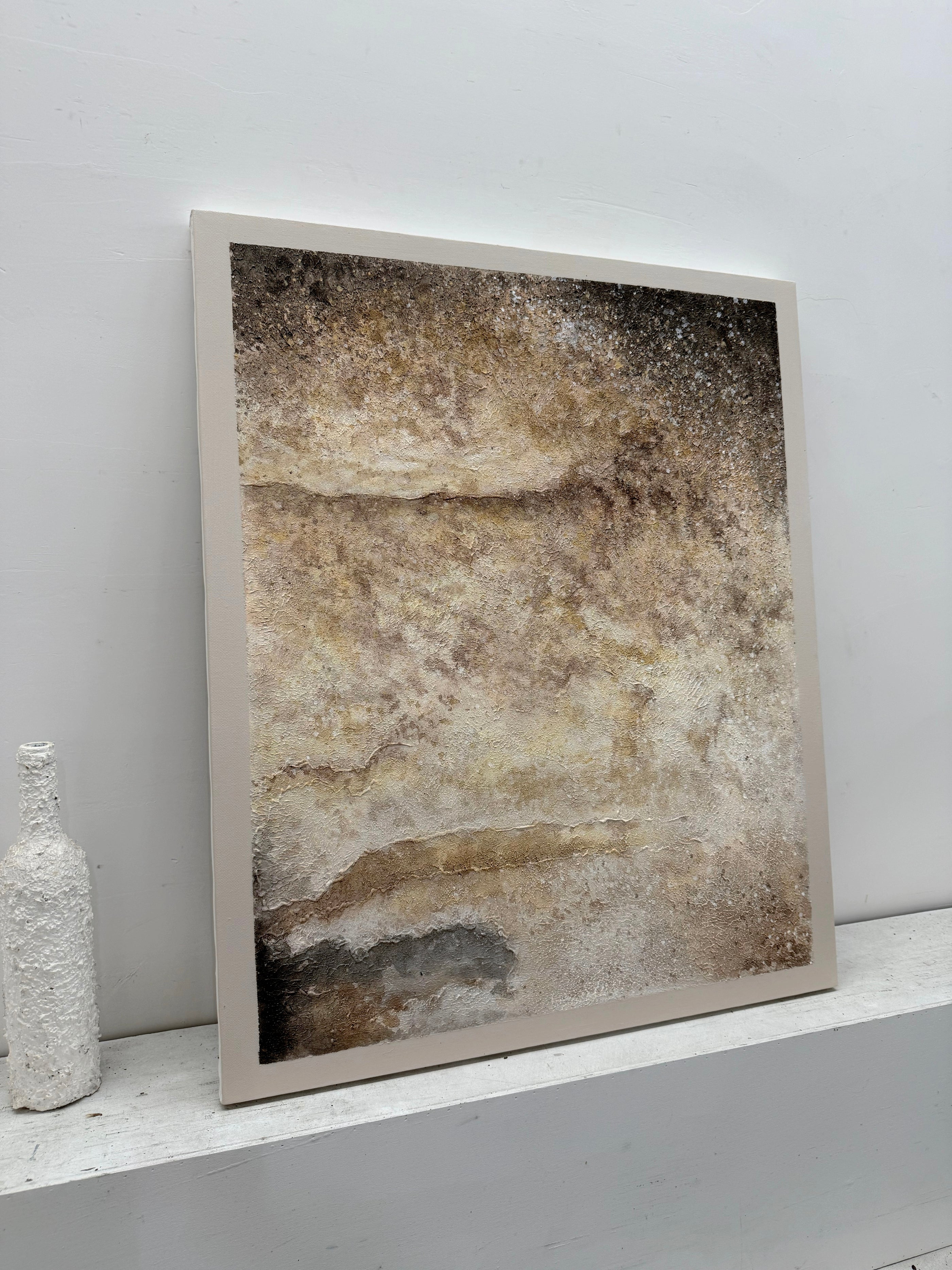Wabi-Sabi Textured Abstract Wall Art Plaster Tactile Knife Stroke Japandi Minimalist Luxe Neutral Home Decor AURA732
