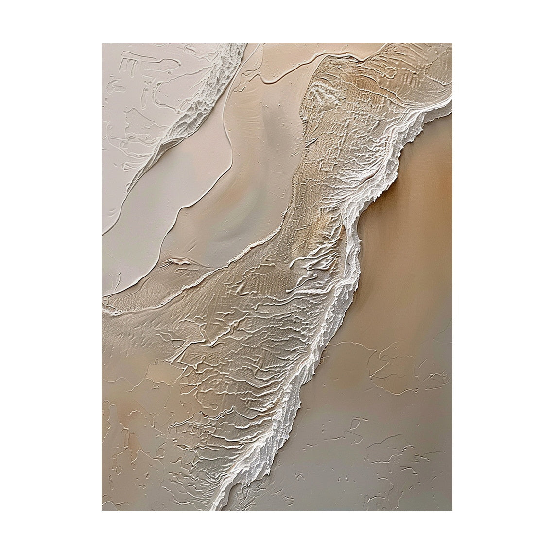 Ocean Brown Abstract Impasto Art Tactile Sculpted Canvas High-Relief Texture Modern Organic Piece AURA433