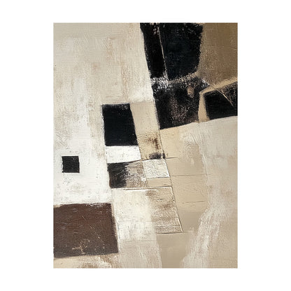 General Abstract Beige Art Tactile Surface Knife Strokes Sculpted Canvas Modern Organic Piece AURA468