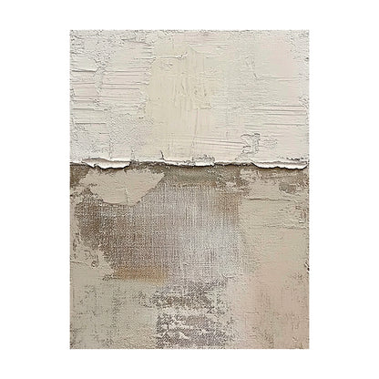 Beige Abstract Art Tactile Impasto Peeling Texture Wabi-Sabi Canvas Wall Decor Piece AURA637