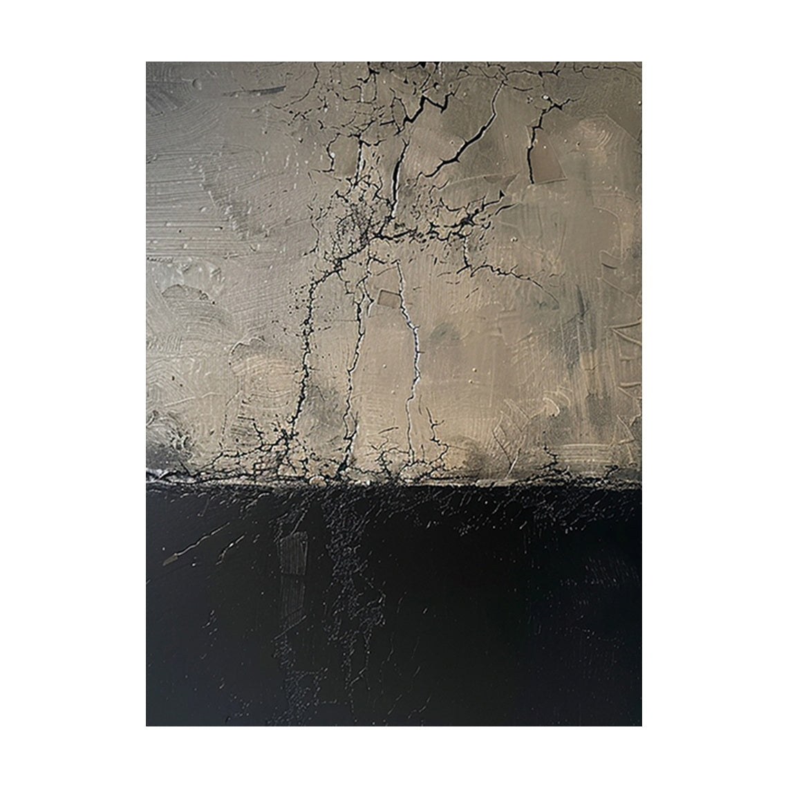 Abstract Brown Black Art Cracked Tactile Surface Impasto Abstract Expressionist Decor Piece AURA446