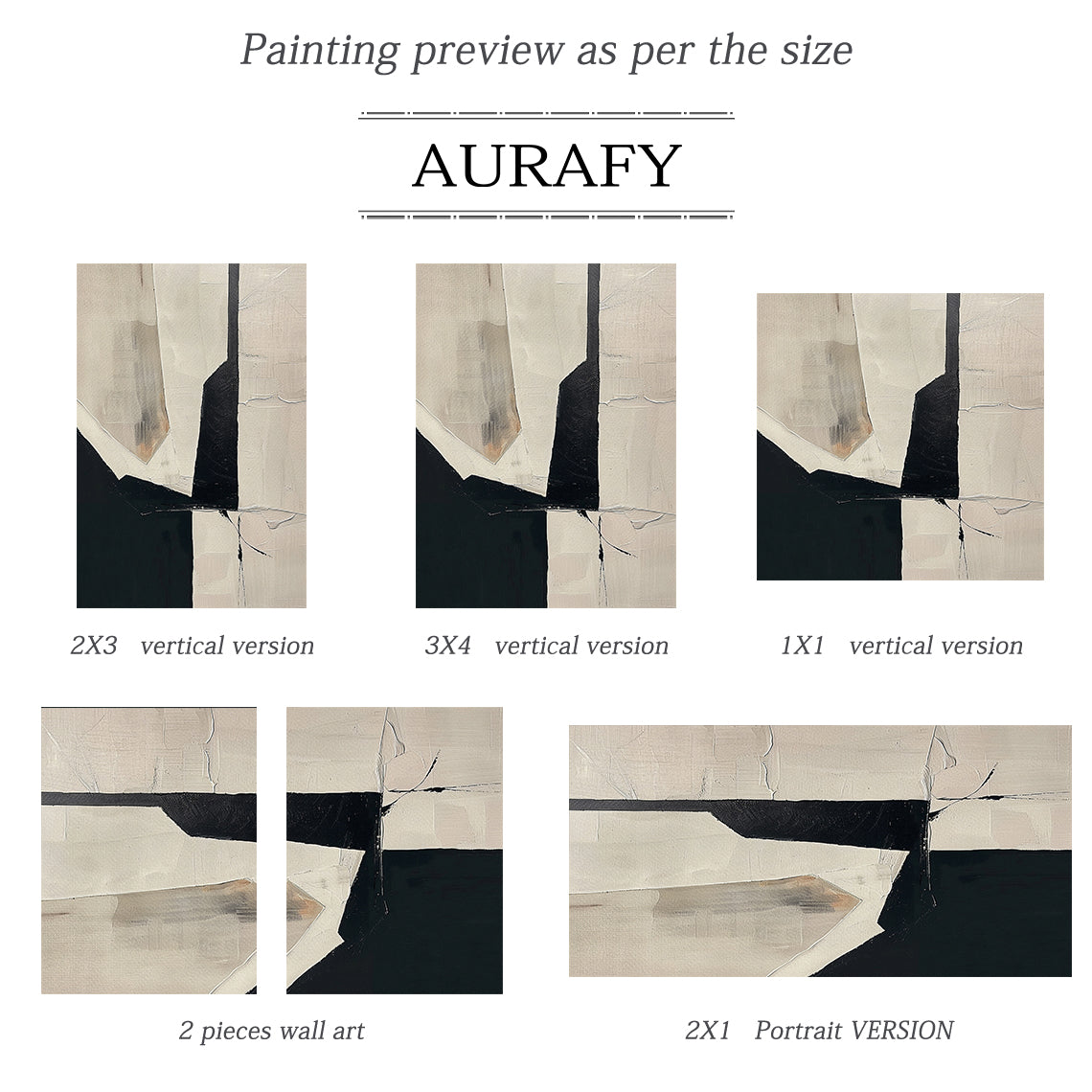Beige and Black General Abstract Wall Art for Home Decor AURA296