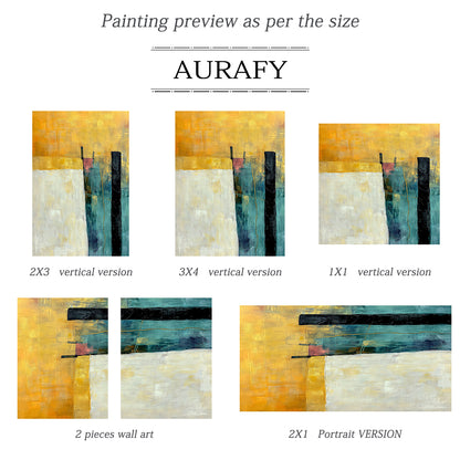 General Abstract Yellow Green Wall Art for Home Interior Decor AURA368