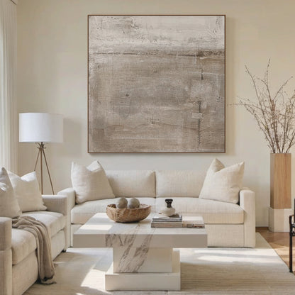 Distressed Texture Wall Art-Taupe & Soft Gray Tones-AURA026