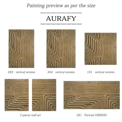 Minimalist Brown Wall Art Modern Home Living Room Decor AURA299