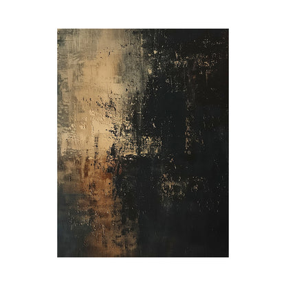 Fault Line, Brown and Black Split-Field Textured Painting AURA873