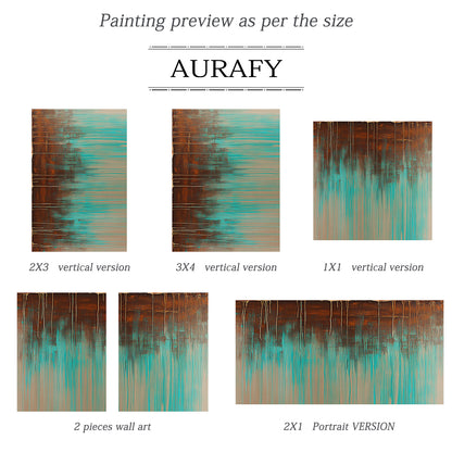 General Abstract Brown Green Modern Wall Art Home Decor AURA352