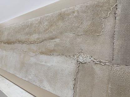 Wabi-Sabi Beige Plaster Textured Abstract Wall Art Japandi Minimalist Luxe High-Relief Tactile Canvas Painting AURA735
