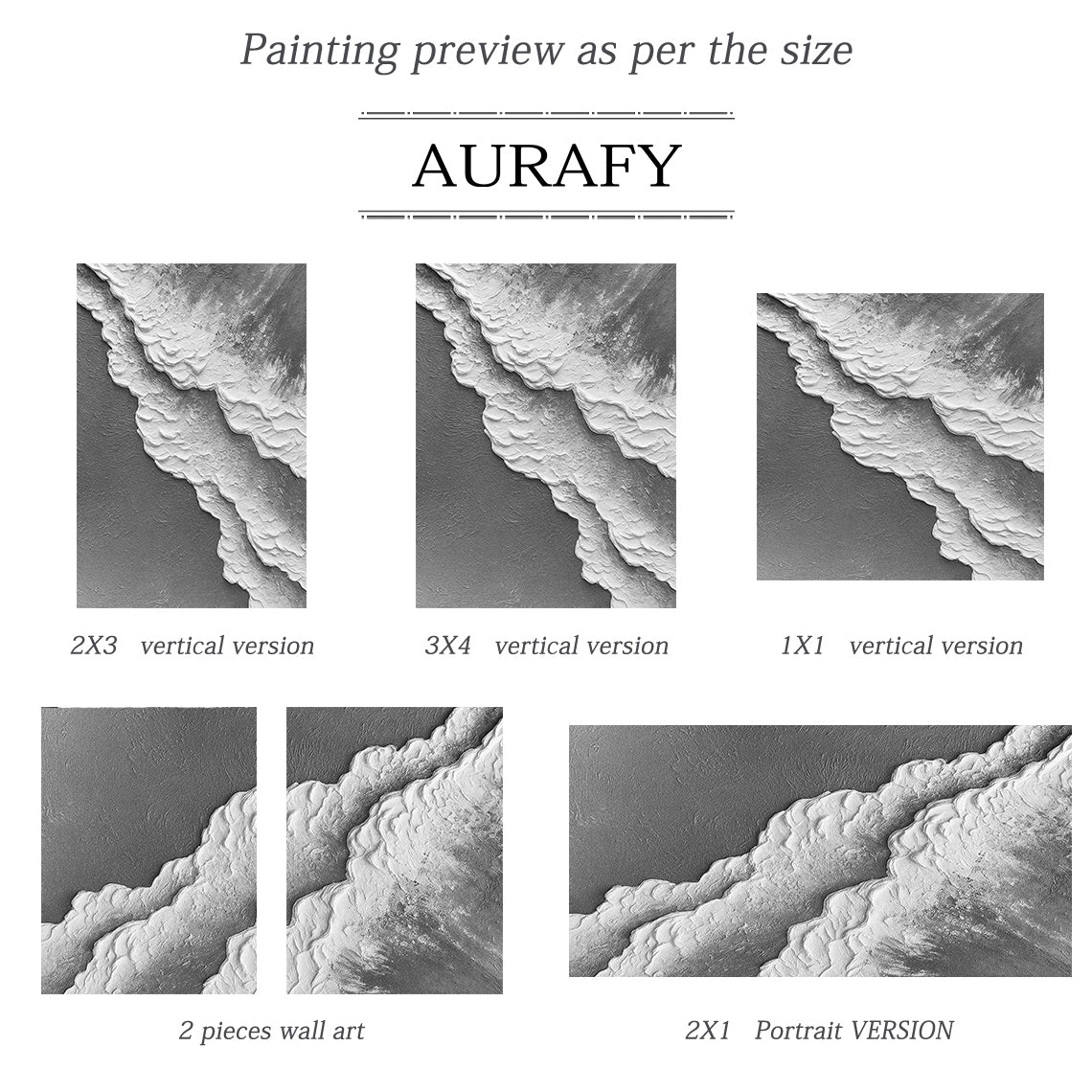 3D Textured Gray Abstract Sculpted High-Relief Tactile Modern Organic Minimalist Luxe Artwork AURA511