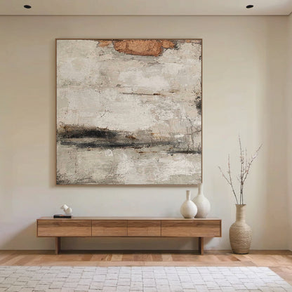Urban Erosion Painting – Rust & Neutral Tones – AURA027(Vertical)